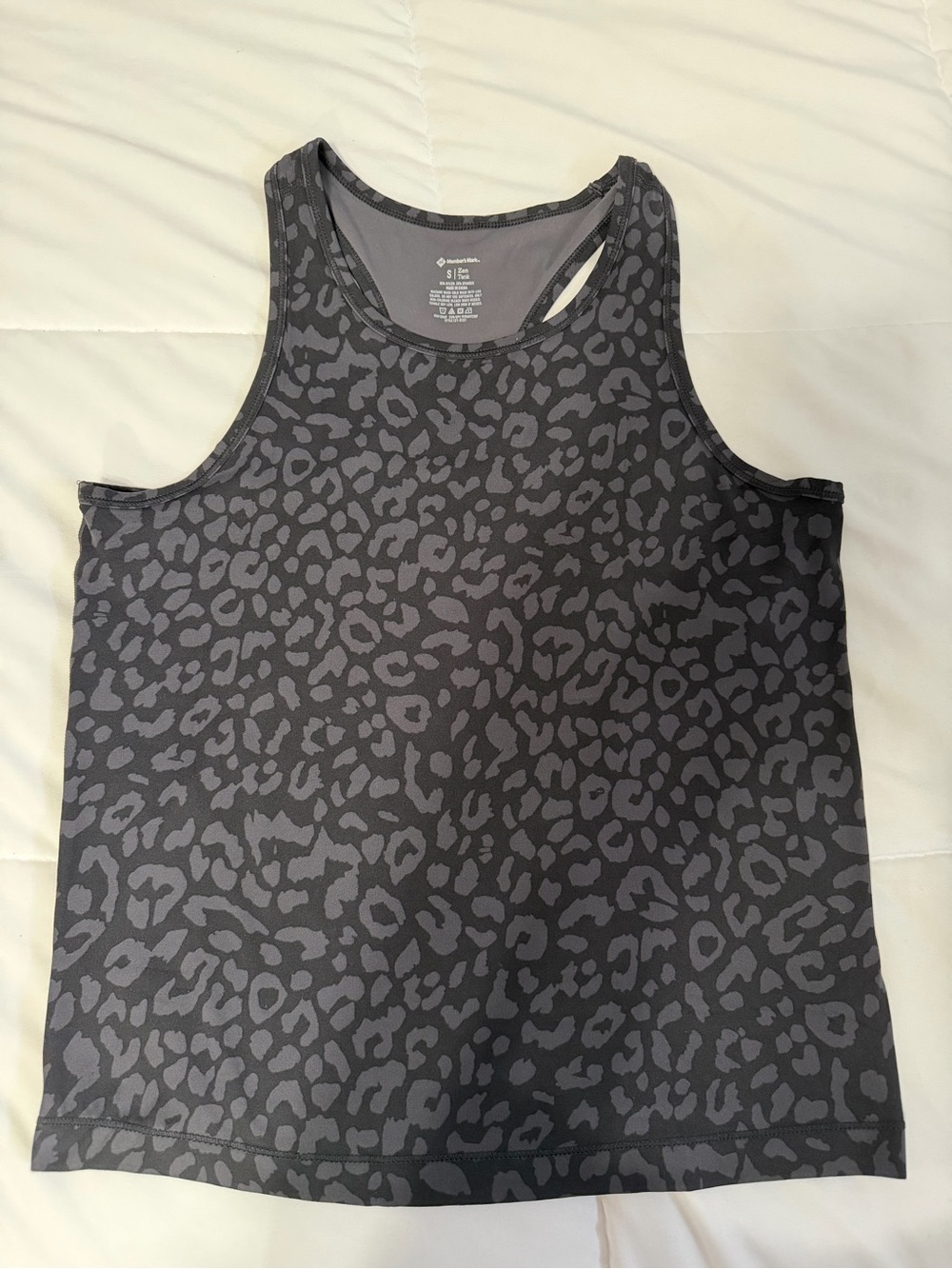 Gray Leopard Print Active Tank Top